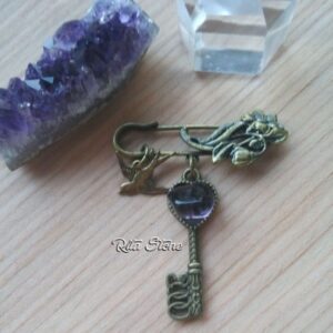 Broche llave amatista